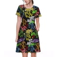 thumbnail image 1 of Easygdp Game Joysticks para Vestido Transpirable de Mujer, Vestido Suelto de Manga Corta con Pliegues y Bolsillos para el Verano, 1 of 6