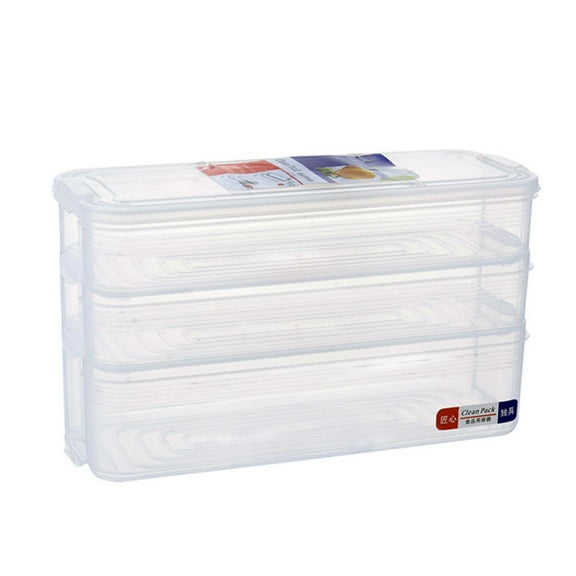 Hovmgk Plastic Refrigerator Storage Bin, Stackable Organizer for Food & Groceries, Space-Saving Clear Plastic Bins with Easy Access Drawers, Fridge Organization for Home & Kitchen Storage