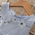 thumbnail image 3 of LEEy-world Vêtements pour Bébés Filles Robe à Volants Imprimée et Couleur Unie Ligne A Évasée Ceinturée Robe de Fête Décontractée, Bleu, 3 of 5