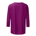 thumbnail image 6 of YYAPAYZB Fall Womens Tops Fitted 3/4 Sleeve Shirts Classic Round Neck Blouse Loose Casual Blouses Lightweight Solid Color T Shirts, 6 of 6