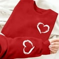 thumbnail image 3 of Valentine's Day Clothes Womens Love Heart Printed Crewneck Sweatshirts Loose Casual Long Sleeve Pullover Tops (L, Red #C), 3 of 7