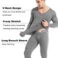 thumbnail image 6 of Htwon Mens Thermal Underwear Set Ultra Soft Microfiber Thermal Underwear for Men Long Johns Sets (Gray, XL), 6 of 12