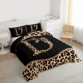 thumbnail image 4 of Homewish Fashion Initial Letter Queen Comforter Set, Chic Monogrammed D Bedding Sets, Kawaii Cheetah Bowknot Reversible Bedding Comforter Set, Lightweight Room Decor, 3-Piece, 4 of 9