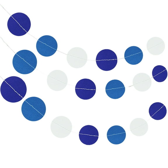 Wrapables® 13ft Paper Circle Dot Garland Party Decorations for Weddings, Birthday Parties, Baby Showers, and Nursery Décor (Set of 2), Aqua/Blue/White