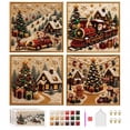 thumbnail image 7 of Clearance! Premium 3D Pearl Christmas Wall Art Kit, Luxury Flocked Canvas DIY Holiday Decor with Pearl Beads, Christmas Craft Gift for Adults (Train), 7 of 7