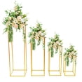 thumbnail image 3 of Miumaeov 4PCS Matte Gold Wedding Flower Stand Metal Geometric Centerpiece Vase Column Stand, 3 of 14