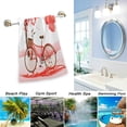 thumbnail image 4 of Dreamtimes 2 Piece Valentine's Day Love Tree Bike with Heart Balloon Soft Fluffy Guest Hand Towels, Multipurpose Decor for Bathroom, Hotel, Gym and Spa (14" x 28"), 4 of 5