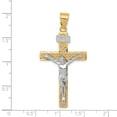 thumbnail image 3 of 14k Gold Two-tone Solid INRI Crucifix Charm Pendant, 3 of 7