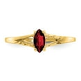 thumbnail image 5 of 14K Yellow Gold Ring Band with Stones (01) January Garnet Marquise Red, Size 9, 5 of 5