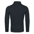 thumbnail image 4 of Mens Quarter Zip Pullover Sweaters Mock Neck Slim Fit Lightweight Pullover Waffle Knit Casual Sweater,Black M, 4 of 4