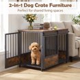 thumbnail image 3 of Dog Crate Furniture with 2 Doors and Safety Latch, 2-in-1 Heavy Duty Dog Cage Dog Kennel for Small Dogs, 3 of 7