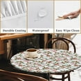 thumbnail image 4 of Round Fitted Tablecloth with Elastic Edge Design Table Cover Waterproof Stain-Resistant Wipeable Table Cloth Best for 38"-42" Round Tables Checkered Floral, 4 of 4
