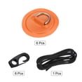 thumbnail image 3 of Uxcell Patch Anneau en D, 6 Pcs Patch Pad en PVC en Acier Inoxydable Sans Colle Inclus avec Cordons Élastiques et Crochets Orange, 3 of 7