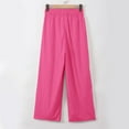 thumbnail image 6 of Hpapadks Casual Pants for Women Solid High Waisted Loose Fit Wide Leg Elastic Waist Flowy Pant Slacks for Women Hot Pink L, 6 of 6