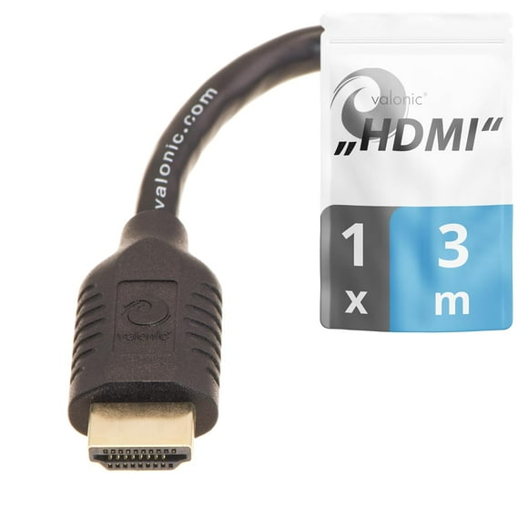 UTAH-HDMI Cable - 3m, 4k, Full HD, ARC, high Speed, Ultra HD, ethernet - for TV, PS4, Xbox, 30 AWG, Black