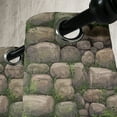 thumbnail image 2 of Ambesonne Nature Grommet Curtain Single Panel, Stones Covered with Moss, 50"x60", Dark Taupe Fern Green, 2 of 5
