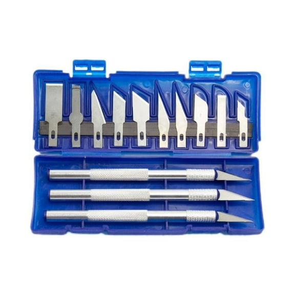 13-Piece Craft Knife Set with Cutting Mat, Aluminum Alloy Handle Precision Hobby Knives for Model Making, Paper Cutting, Engraving and DIY Art Projects