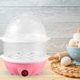 thumbnail image 4 of Hervidores de huevos eléctricos Gadget de cocina visible multifuncional Apagado automático transparente Cocina de huevos práctica para el hogar Camping Dormitorio Oficina 2 niveles rosa Macarena cocedor de huevos, 4 of 5
