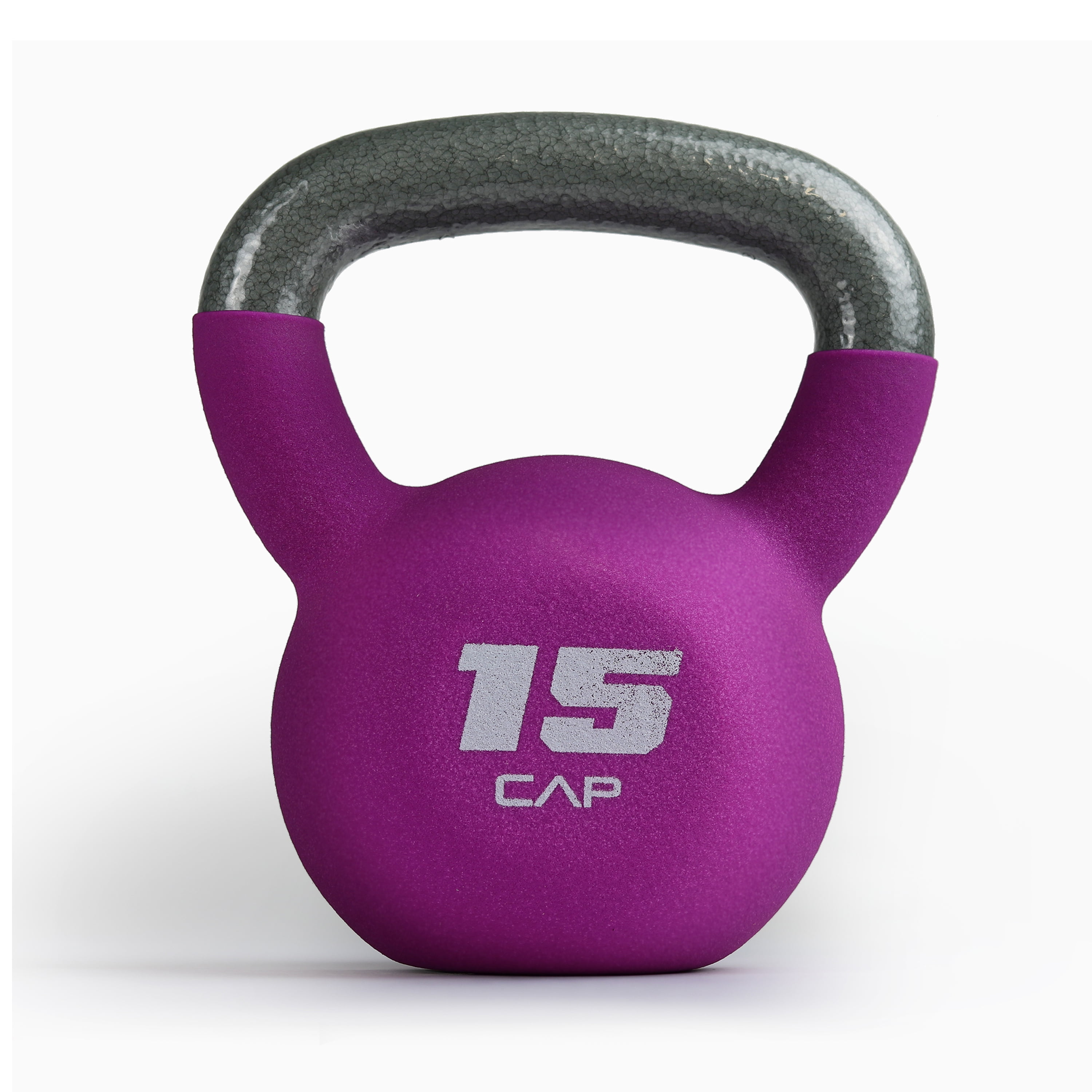 CAP, 15lb Neoprene Coated Kettlebell, Purple