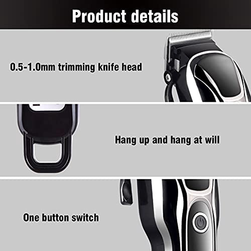 RKXQT Hair Clipper Trimmer, Electric Hair Clipper Trimmer Professional Shaving Hair Cutting Machine Powerful Limit Combs
