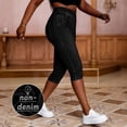 thumbnail image 2 of Oksale Womens Capri Leggings without Pockets Stretch High Waisted Capri Pants Slim Fit Tummy Control Cropped Trousers 2026 Black M, 2 of 9
