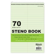 Bazic Gregg Ruled Steno Book with Green Tint, 70 Pages