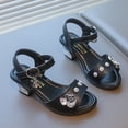 thumbnail image 6 of BOBOGOJP Toddler Dress Shoes Little Girls Heels Flower Girl Sandals Open Toe Big Kid Wedding Party Shoes Black for Size 4, 6 of 6