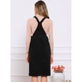 thumbnail image 3 of DARING DIVA Midi Pinafore Dress with Adjustable Straps and Pockets X-Large Black, 3 of 6