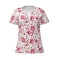 thumbnail image 2 of Uemuo Rose Flowers Drawing Women's Deep V-Neck Low Cut Tops - Casual Loose Fit with Stainless Steel Loop, Soft, Breathable, Perfect for Office, Travel, and Daily Wear-X-Large, 2 of 5