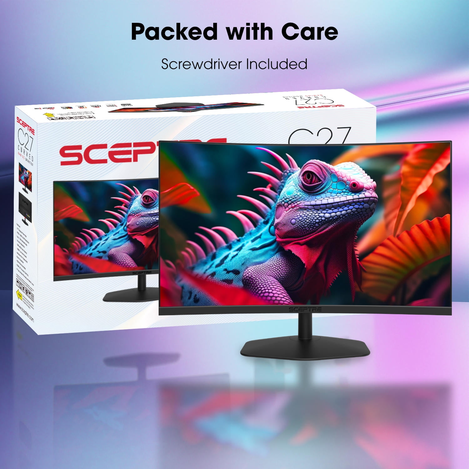 Sceptre 27" 1080p LED Curved Gaming Monitor, Black, C275W-FW100T