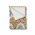 thumbnail image 2 of Moroccan Soft Flannel Fleece Throw Blanket, Eastern Geometry Art with Classical Damask Ornate Elements Image, Cozy Plush for Indoor and Outdoor Use, 60" x 80", Mustard Beige, by Ambesonne, 2 of 6