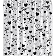 thumbnail image 3 of Black Heart Shower Curtain Romantic Valentines Love Bowknot Cute Chic Modern Aesthetic Artistic Fabric Bath Curtains with Hooks，70x70 Inch, 3 of 8