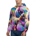 Balery Rainbow Poodle Urban Street Pattern Mens Hoodie Kangaroo Pocket
