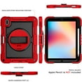 thumbnail image 6 of Dteck Case Compatible with iPad 10th Generaiton 10.9 inch 2022 Release,Shockproof Armor Heavy Duty Rubber Rugged Case 360 Rotating Kickstand Hand Strap Cover with Shoulder Strap,Red+Black, 6 of 9