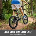 thumbnail image 4 of Korimefa Freestyle BMX Bikes, 18 inch Kids Bicycles for 7-12 Years Old Boys Child Tween Teen, with Aluminum Alloy U-Brake, Rear R-Brake, Hand Brake Levers & Front Rear Pedals, Black, 4 of 11