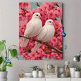 thumbnail image 4 of Cherry Blossom Romantic Dove Canvas Art, Whimsical Pink White Print, Bedroom Living Room Decor, 4 of 8
