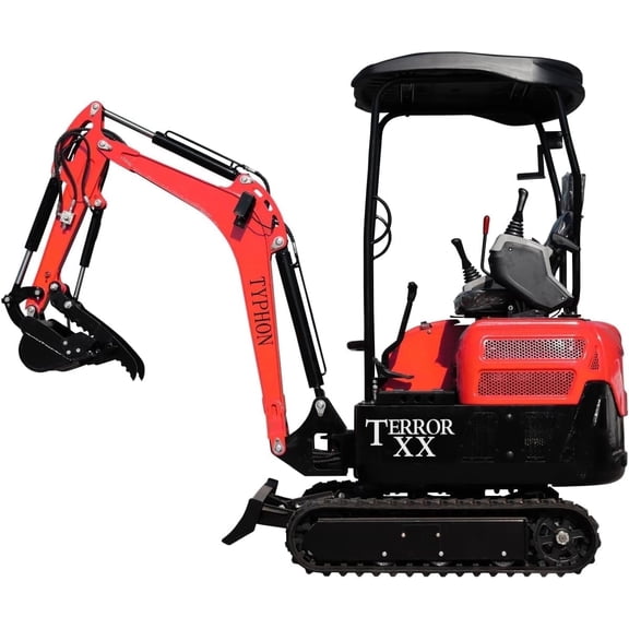 4,000 lb TYPHON Terror XX Mini Excavator Rubber Track with Kubota D902 Diesel Engine USA