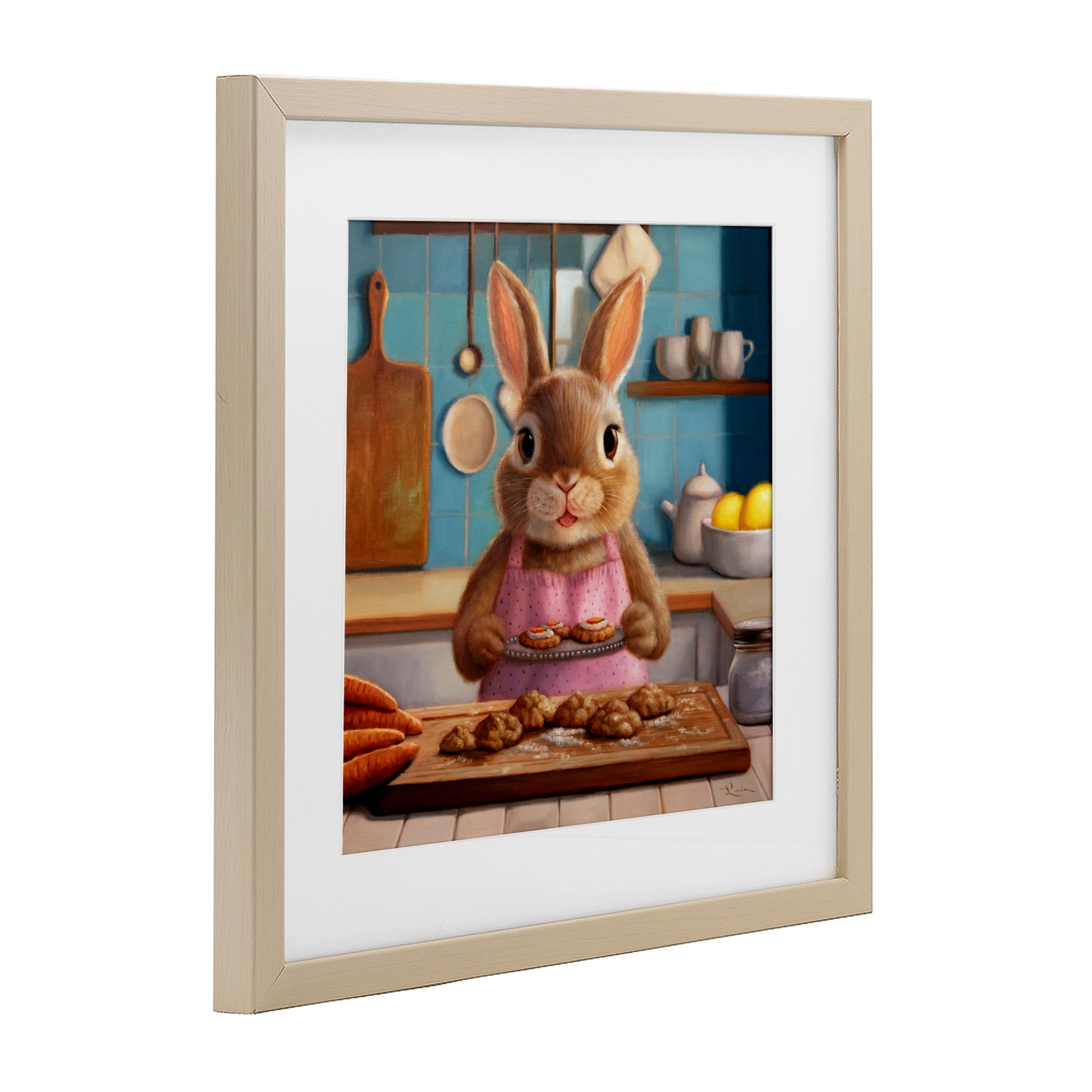 Stupell Industries Mrs. Bunny Bakewell Birch Framed Print Under Glass, design by Lucia Heffernan