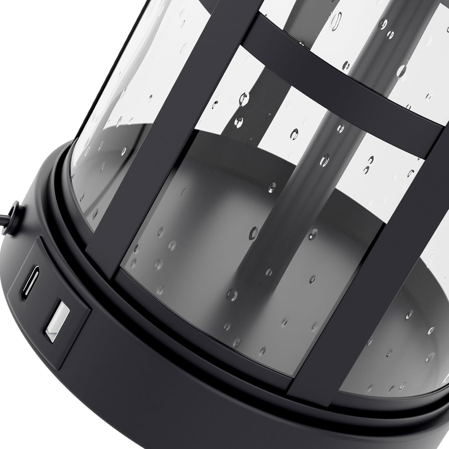 Maxax 25'' Glass Table Lamp Set of 2, Traditional Black Lamp sets with USB Port & Type C for Living Room Bedroom