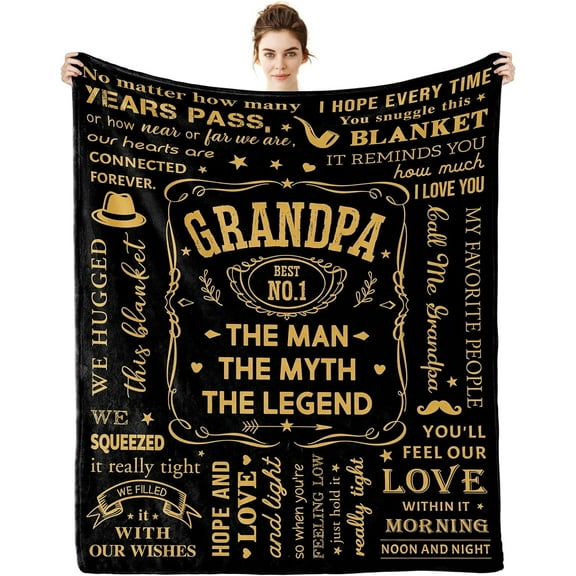 Grandpa Gifts, Gifts for Grandpa, Best Grandpa Gifts, Grandpa Birthday Gifts, Great Grandpa Gifts from Grandchildren Granddaughter Grandson, Unique Grandfather Blanket 60”x50”