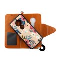 thumbnail image 2 of Flower on Beige Case for Motorola G7 Play Magnetic Detachable Pu Leather Wallet Cover Flap Closure and Snap-on Book Style Cases Card Holders Wrist Strap 2 in 1 Folio, 2 of 3