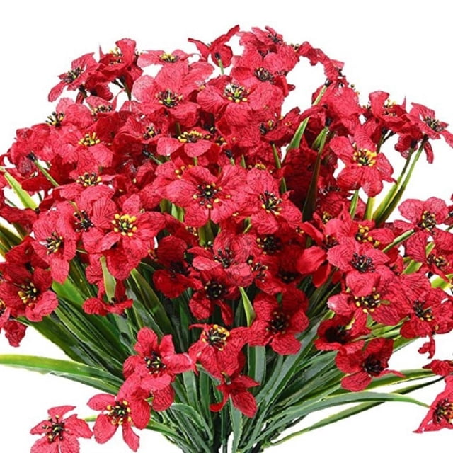 Flores Artificiales Ramo Falso Decoración Del Hogar Plantas De Simulación De Plástico Flores Para Patio Trasero Jardín Balcón 2 Uds seitruly HA044091-03