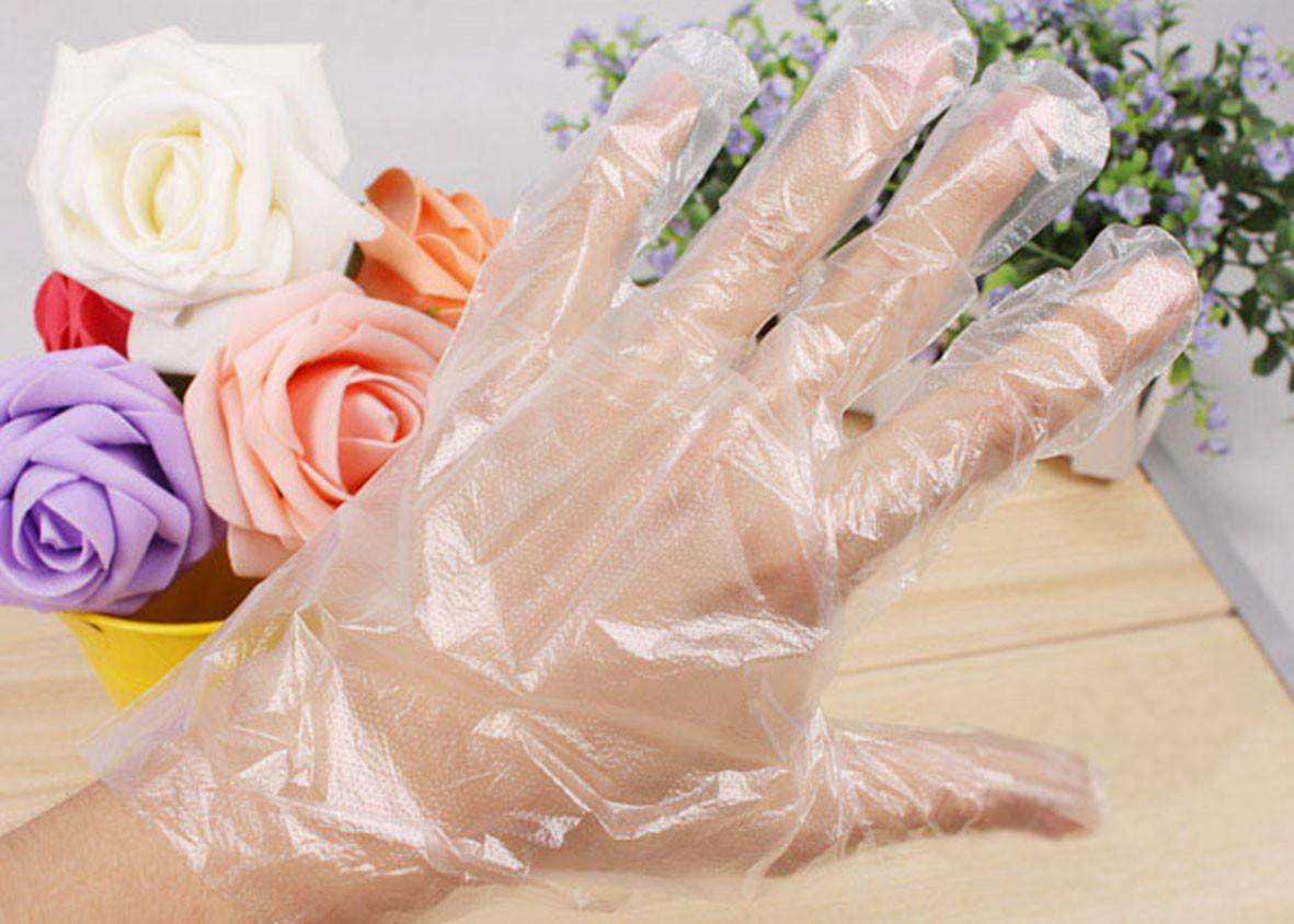 100 PCS Disposable Gloves Powder Free Clear Gloves Food Prep Gloves Food Serving Gloves Disposable Protective Plastic Gloves