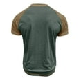 thumbnail image 6 of ohmzyzo Mens Henley Raglan Short Sleeve T-Shirt Casual Slim Fit Jersey Baseball T Shirts Workout Gym Golf Henley Tee Tops Army Green XXL, 6 of 7