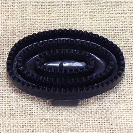 Soft Rubber Curry Comb - BLACK HILASON HORSE GROOMING SOFT RUBBER JUNIOR CURRY COMB