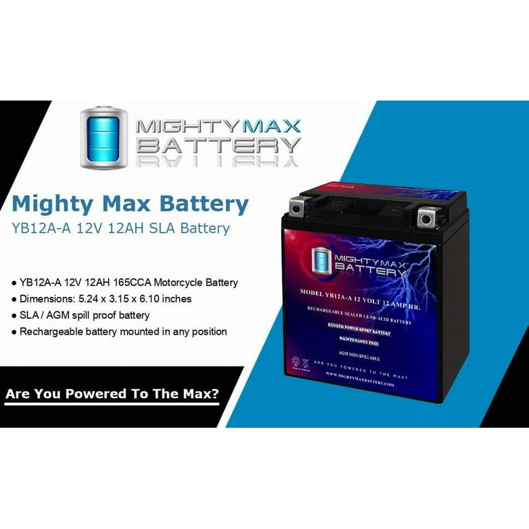 YB12A-A 12V 12AH Battery Replacement for Yamaha XJ650 All 80-83
