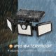 thumbnail image 3 of Luz de seguridad con sensor de movimiento solar, potente foco de pared para exteriores con 3 cabezales, 550 lúmenes JAMW Sencillez, 3 of 5