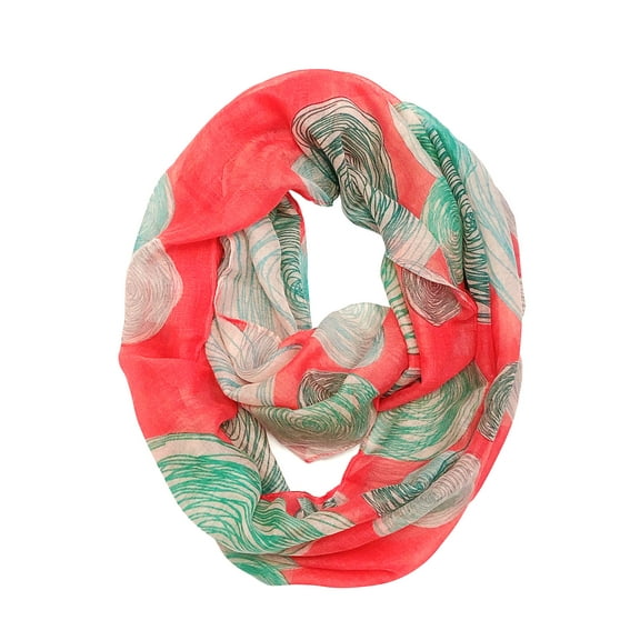 Wrapables Lightweight Fashion Trendy Infinity Scarf, Circles Coral