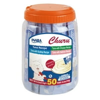 Inaba Churu Grain-Free Puree Cat Treats Tuna Variety Pack, 50 Tubes