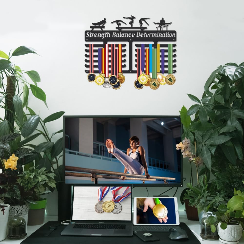 1 Set Sports Medal Hanger Display Medal Holder Award Metal Medals Organizer Ribbon Display Holder Rack Wall Mounted Race Non-Slip Hooks Gifts for Athletes diy Sports